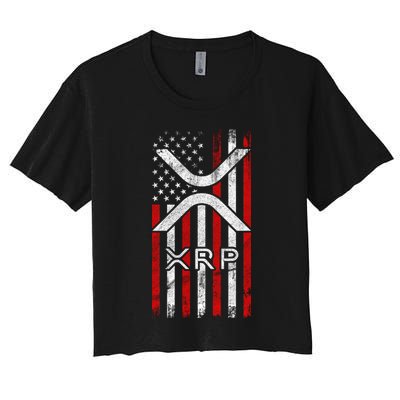 Xrp Cryptocurrency American Flag Crop Top