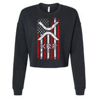 Xrp Cryptocurrency American Flag Cropped Pullover Crew