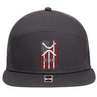 Xrp Cryptocurrency American Flag 7 Panel Mesh Trucker Snapback Hat