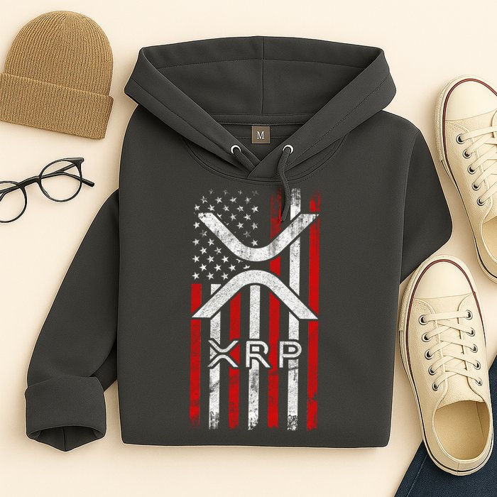 Xrp Cryptocurrency American Flag Hoodie