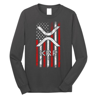 Xrp Cryptocurrency American Flag Long Sleeve Shirt