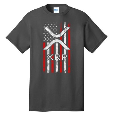 Xrp Cryptocurrency American Flag Tall T-Shirt