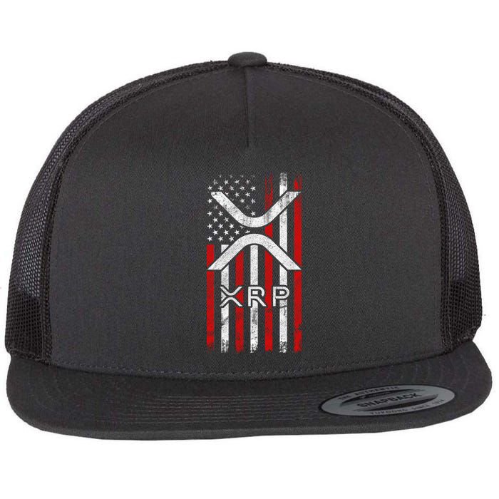 Xrp Cryptocurrency American Flag Flatbill Hat