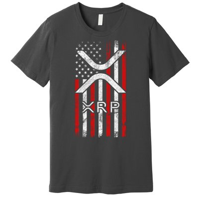 Xrp Cryptocurrency American Flag Premium T-Shirt