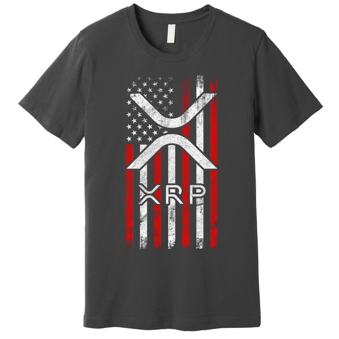 Xrp Cryptocurrency American Flag Premium T-Shirt