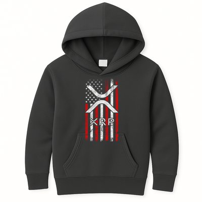 Xrp Cryptocurrency American Flag Kids Hoodie