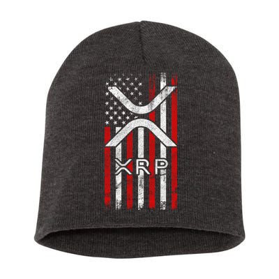 Xrp Cryptocurrency American Flag Short Acrylic Beanie