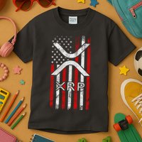 Xrp Cryptocurrency American Flag Kids T-Shirt