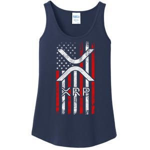 Xrp Cryptocurrency American Flag Ladies Essential Tank