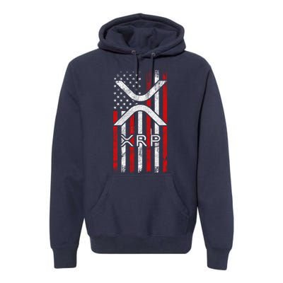 Xrp Cryptocurrency American Flag Premium Hoodie