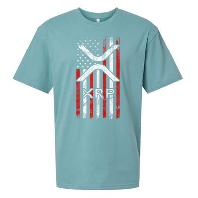 Xrp Cryptocurrency American Flag Sueded Cloud Jersey T-Shirt