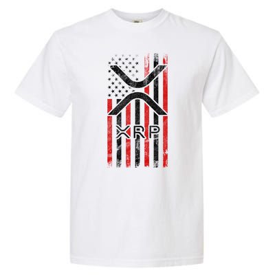 Xrp Cryptocurrency American Flag Garment-Dyed Heavyweight T-Shirt