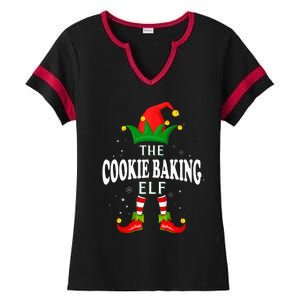 Xmas Cookie baking Elf Family Matching Christmas Pajama Ladies Halftime Notch Neck Tee