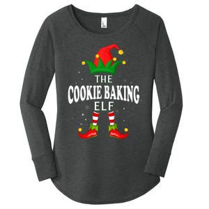 Xmas Cookie baking Elf Family Matching Christmas Pajama Women's Perfect Tri Tunic Long Sleeve Shirt