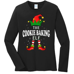 Xmas Cookie baking Elf Family Matching Christmas Pajama Ladies Long Sleeve Shirt