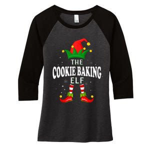 Xmas Cookie baking Elf Family Matching Christmas Pajama Women's Tri-Blend 3/4-Sleeve Raglan Shirt