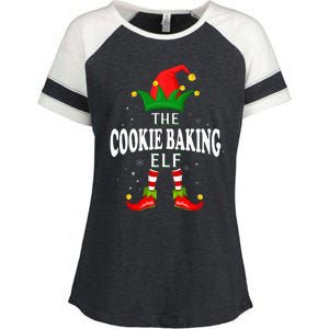 Xmas Cookie baking Elf Family Matching Christmas Pajama Enza Ladies Jersey Colorblock Tee