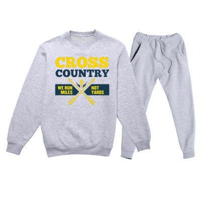 Xc Cross Country Coach Gift We Run Miles Premium Crewneck Sweatsuit Set