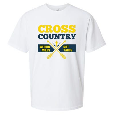 Xc Cross Country Coach Gift We Run Miles Sueded Cloud Jersey T-Shirt