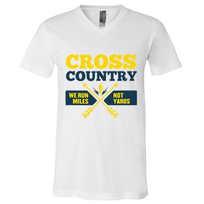 Xc Cross Country Coach Gift We Run Miles V-Neck T-Shirt