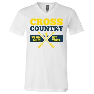 Xc Cross Country Coach Gift We Run Miles V-Neck T-Shirt