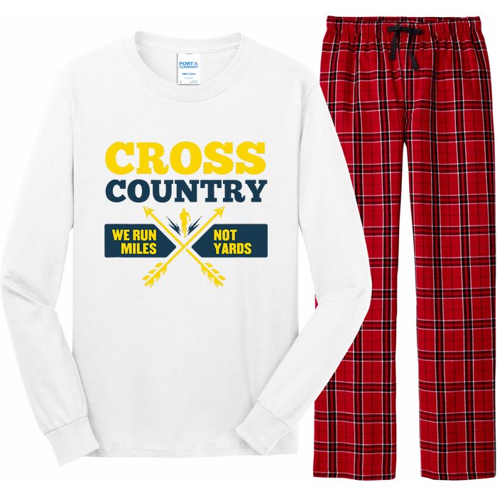 Xc Cross Country Coach Gift We Run Miles Long Sleeve Pajama Set