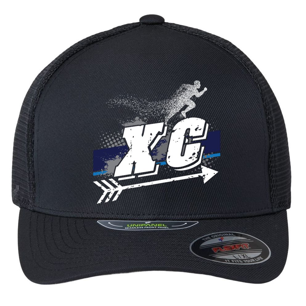 Xc Cross Country Runner Coaches Trainers Team Running Gift Flexfit Unipanel Trucker Cap