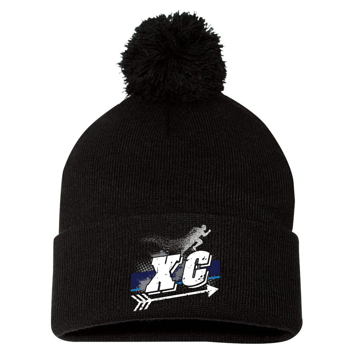 Xc Cross Country Runner Coaches Trainers Team Running Gift Pom Pom 12in Knit Beanie