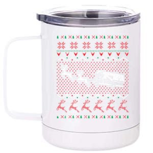 Xmas Camping Camper Ugly Christmas Gift 12 oz Stainless Steel Tumbler Cup