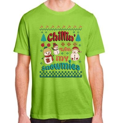 Xmas Christmas Chillin With My Snowmies Gift Adult ChromaSoft Performance T-Shirt