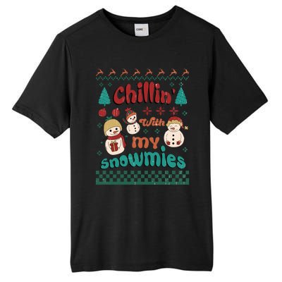 Xmas Christmas Chillin With My Snowmies Gift Tall Fusion ChromaSoft Performance T-Shirt