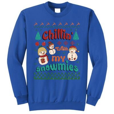 Xmas Christmas Chillin With My Snowmies Gift Sweatshirt