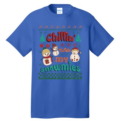 Xmas Christmas Chillin With My Snowmies Gift Tall T-Shirt