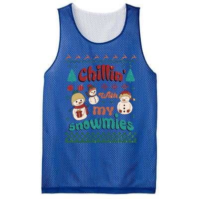 Xmas Christmas Chillin With My Snowmies Gift Mesh Reversible Basketball Jersey Tank