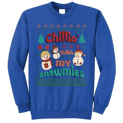 Xmas Christmas Chillin With My Snowmies Gift Tall Sweatshirt