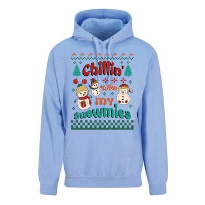 Xmas Christmas Chillin With My Snowmies Gift Unisex Surf Hoodie