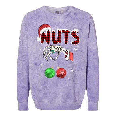 Xmas Chestnuts Chest Nuts Christmas Funny Couple Matching Colorblast Crewneck Sweatshirt