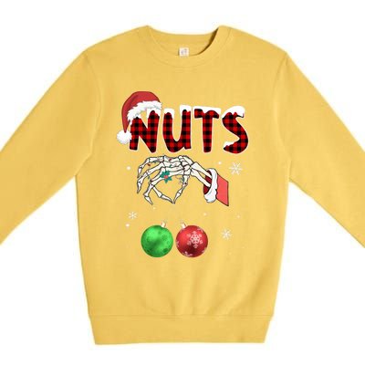 Xmas Chestnuts Chest Nuts Christmas Funny Couple Matching Premium Crewneck Sweatshirt