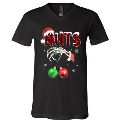 Xmas Chestnuts Chest Nuts Christmas Funny Couple Matching V-Neck T-Shirt