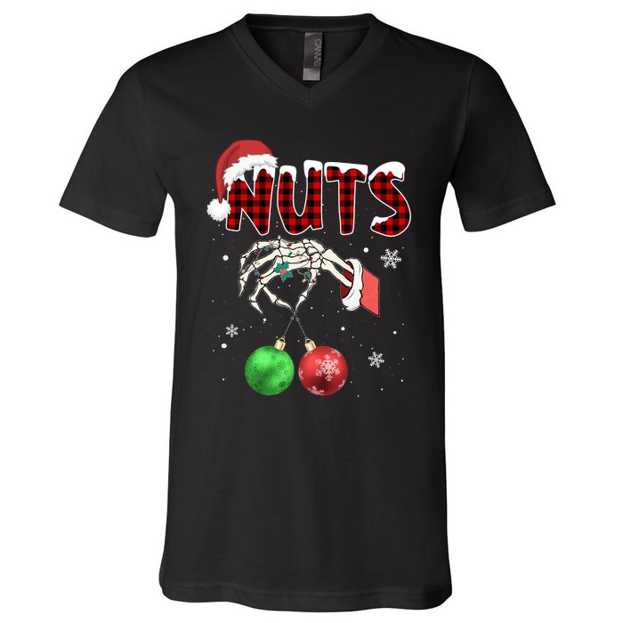 Xmas Chestnuts Chest Nuts Christmas Funny Couple Matching V-Neck T-Shirt