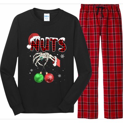 Xmas Chestnuts Chest Nuts Christmas Funny Couple Matching Long Sleeve Pajama Set