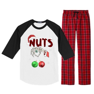 Xmas Chestnuts Chest Nuts Christmas Funny Couple Matching Raglan Sleeve Pajama Set