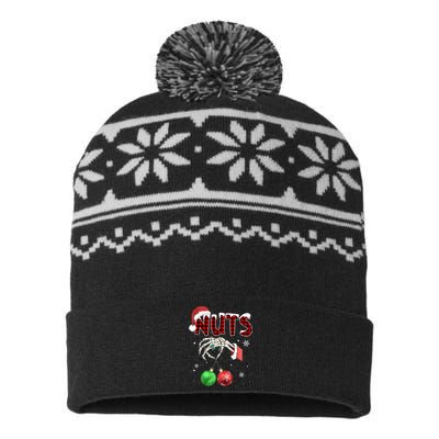 Xmas Chestnuts Chest Nuts Christmas Funny Couple Matching USA-Made Snowflake Beanie