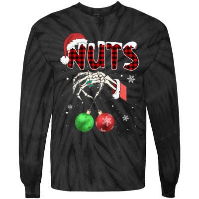 Xmas Chestnuts Chest Nuts Christmas Funny Couple Matching Tie-Dye Long Sleeve Shirt