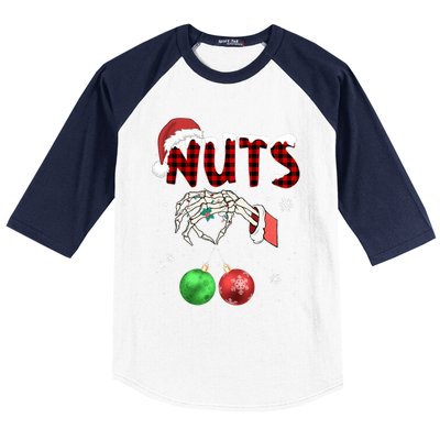 Xmas Chestnuts Chest Nuts Christmas Funny Couple Matching Baseball Sleeve Shirt