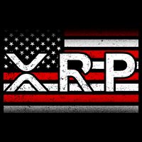 XRP Cryptocurrency Distressed USA American Flag Cooling Performance Crew T-Shirt