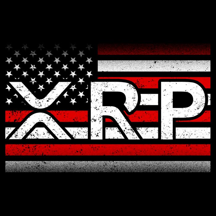 XRP Cryptocurrency Distressed USA American Flag Cooling Performance Crew T-Shirt