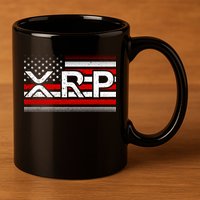 XRP Cryptocurrency Distressed USA American Flag 11oz C Handle Ceramic Mug