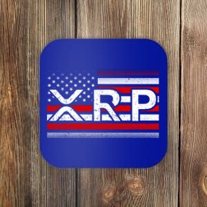 XRP Cryptocurrency Distressed USA American Flag Coaster