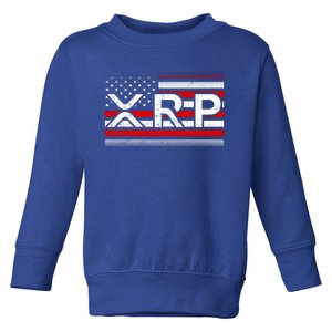 XRP Cryptocurrency Distressed USA American Flag Toddler Sweatshirt